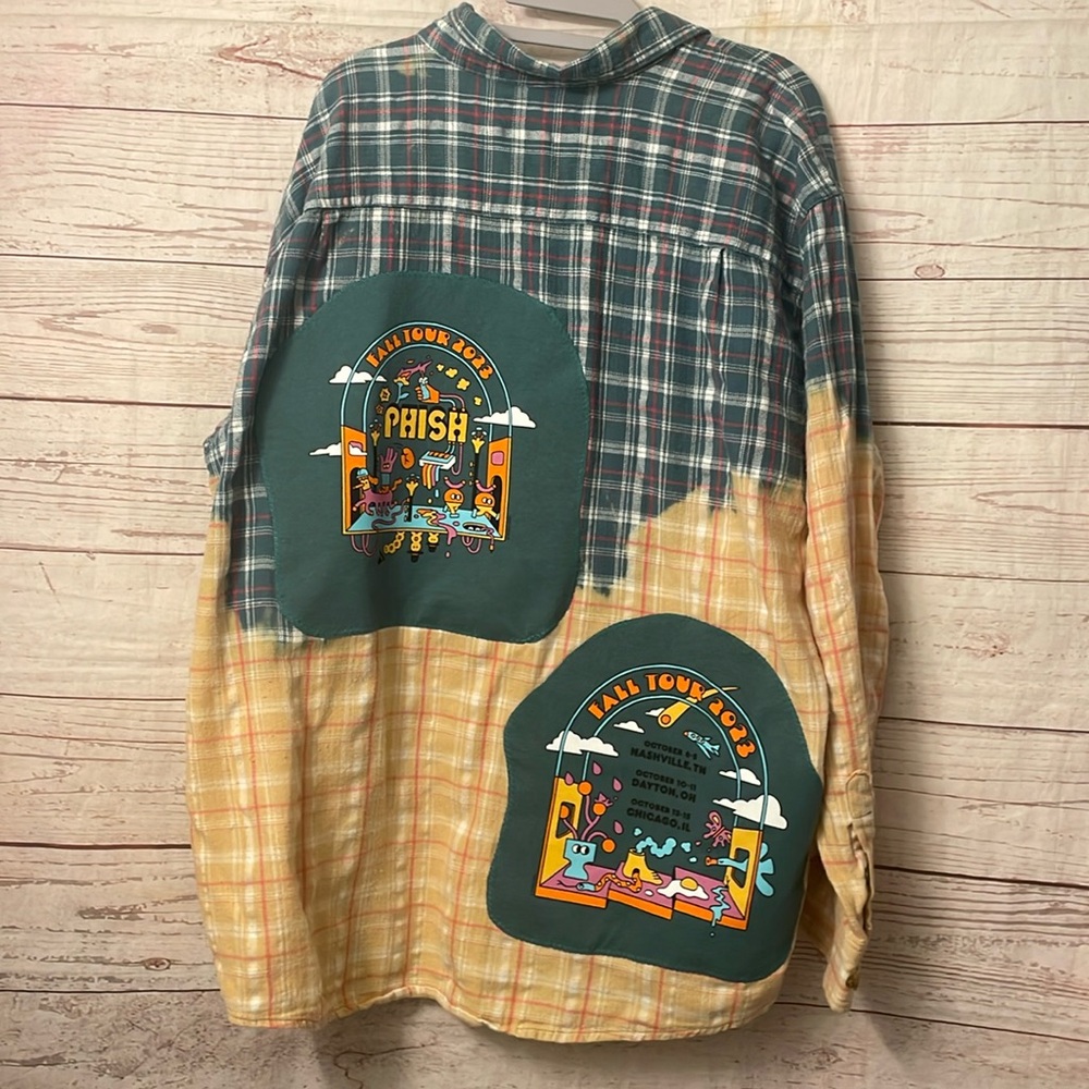 UpCycled Phish Fall Tour 2023 T-Shirt Flannel, Handmade and One-of-a-Kind